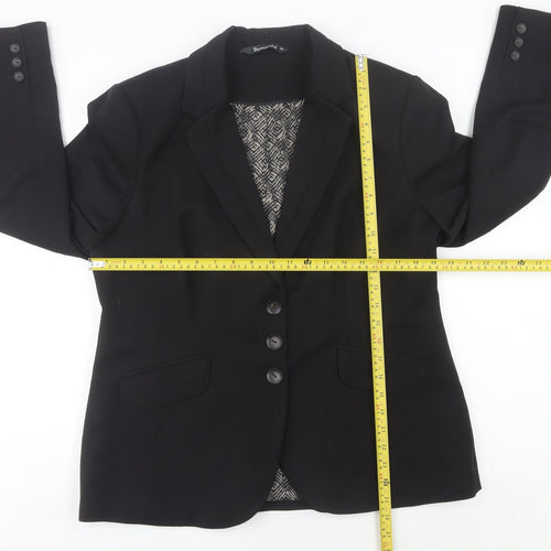 Bonmarché Women’s Black Size 16 Regular Fit Notch Lapel Blazer