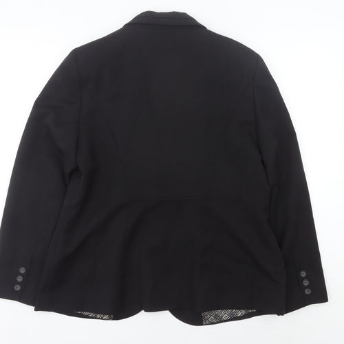 Bonmarché Women’s Black Size 16 Regular Fit Notch Lapel Blazer