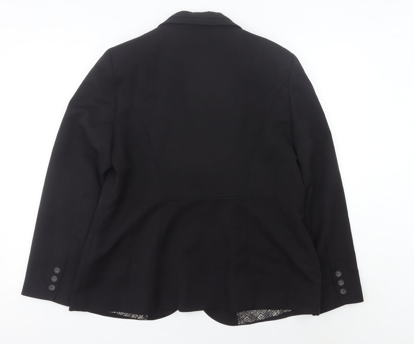 Bonmarché Women’s Black Size 16 Regular Fit Notch Lapel Blazer