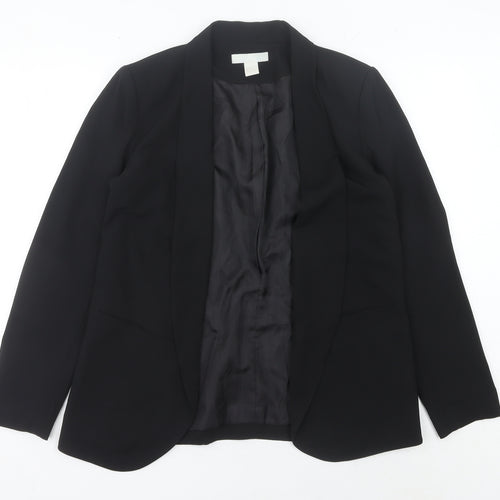 H&M Women's Black Size 10 Shawl Collar Blazer Jacket