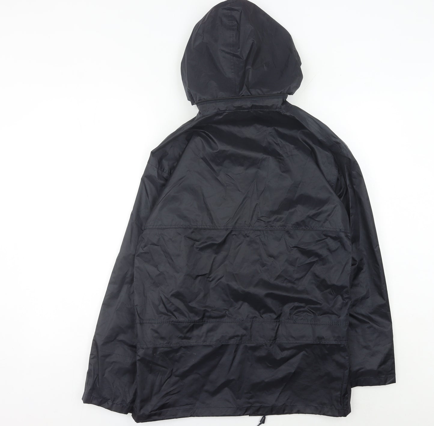 ONE07 Boys Black 11-12Y Waterproof Hooded Rain Coat Outdoor Hiking