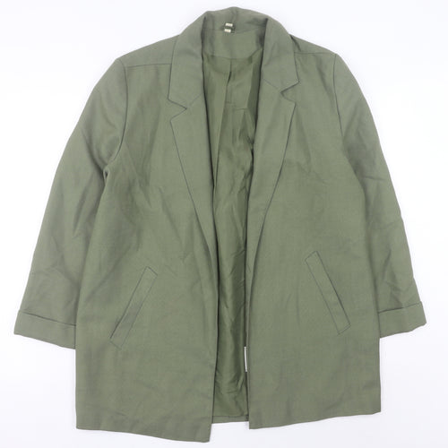 Miss Smith Womens Green Size 16 Blazer Mid-Length Notch Lapel