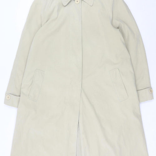 El Corte Ingles Women’s Beige Long Rain Coat Hooded Size 14
