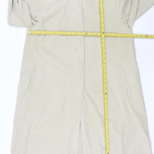 El Corte Ingles Women’s Beige Long Rain Coat Hooded Size 14