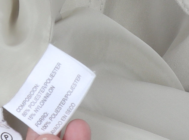 El Corte Ingles Women’s Beige Long Rain Coat Hooded Size 14