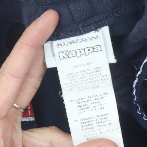 Kappa Men’s Blue XS Jogger Trousers Fleece Elastic Waist Logo Autumn/Winter