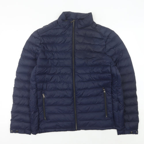 Marks and Spencer Men's Blue XL Puffer Jacket Lightweight Down