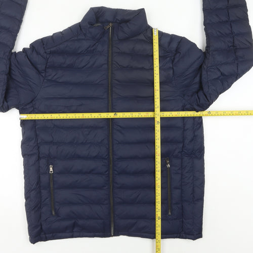 Marks and Spencer Men's Blue XL Puffer Jacket Lightweight Down