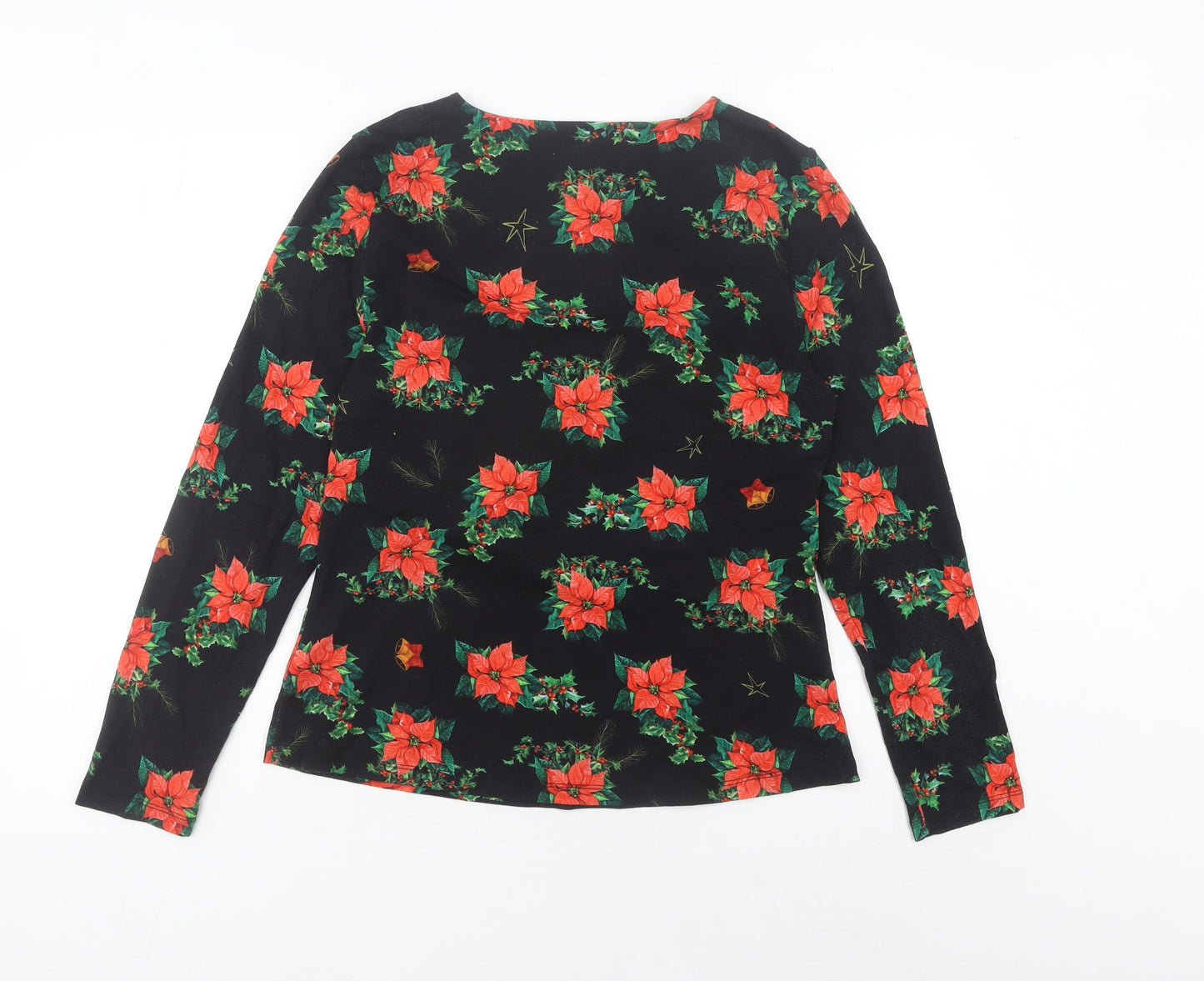 Joe Browns Women's Black Christmas Floral Wrap Blouse Size 16
