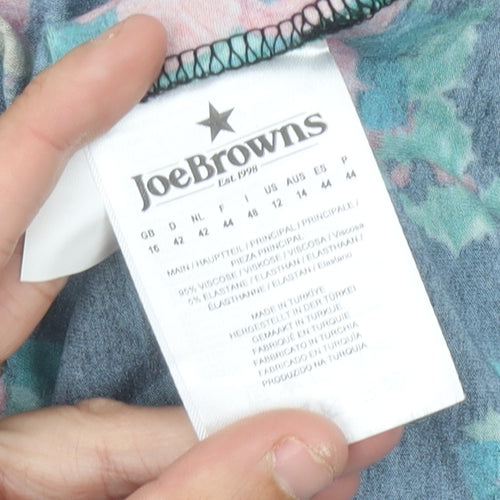 Joe Browns Women's Black Christmas Floral Wrap Blouse Size 16