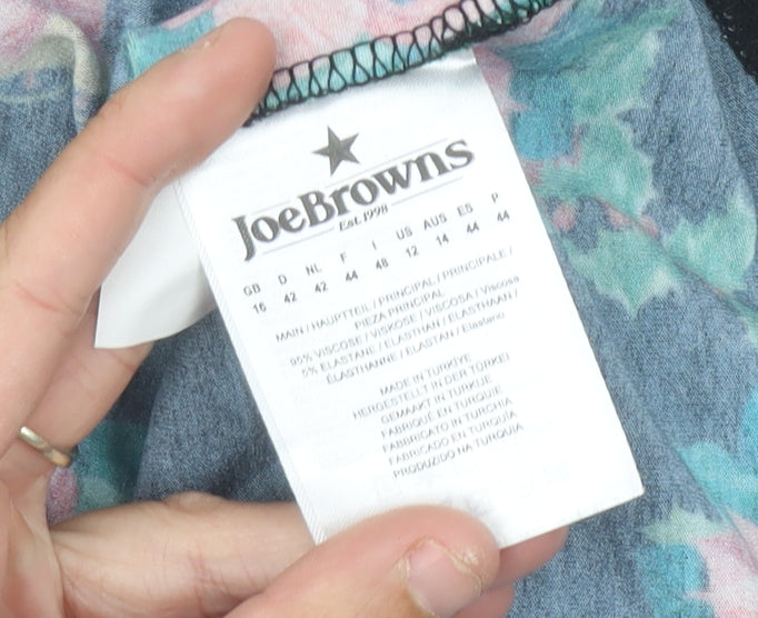 Joe Browns Women's Black Christmas Floral Wrap Blouse Size 16