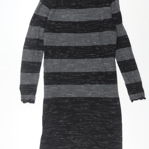 Phase Eight Women’s Grey Striped Cowl Neck Jumper Dress Size 12