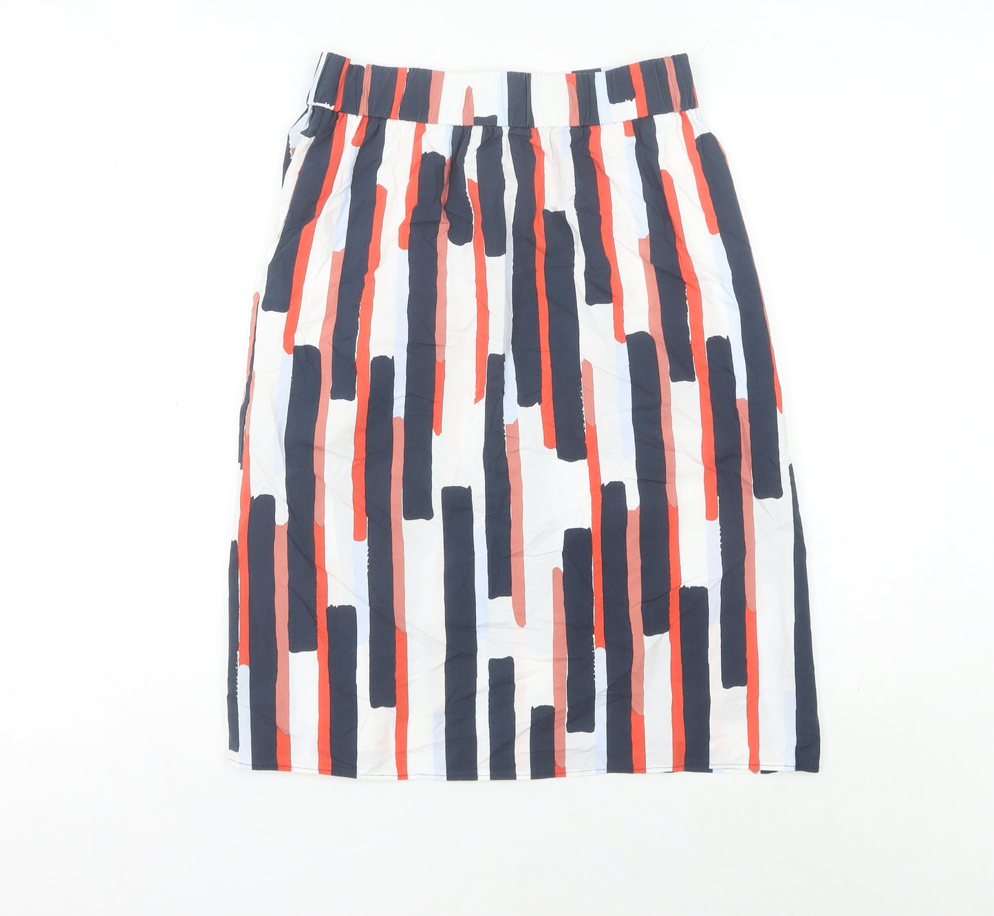 COS Women’s Multicoloured Geometric Cotton Knee Length Pencil Skirt UK 8
