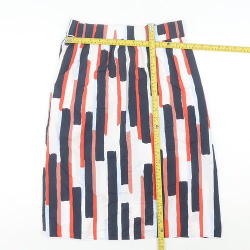 COS Women’s Multicoloured Geometric Cotton Knee Length Pencil Skirt UK 8