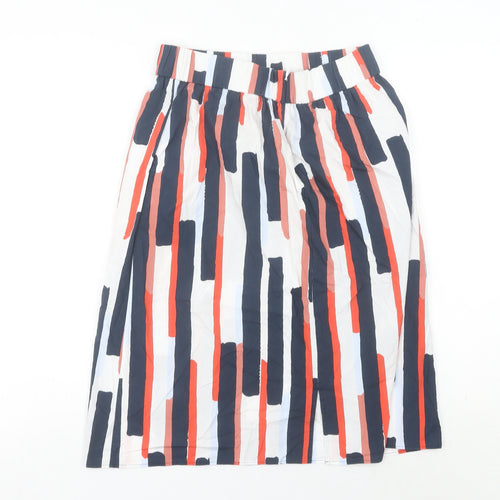 COS Women’s Multicoloured Geometric Cotton Knee Length Pencil Skirt UK 8