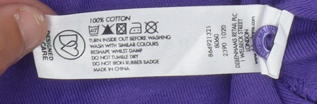 Maine New England Women's Purple Floral Cotton T-Shirt Size 18