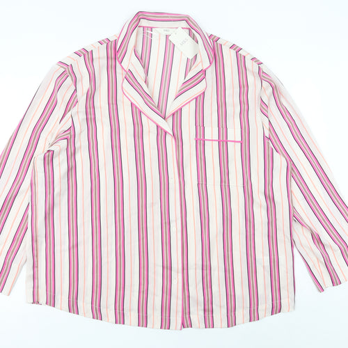 Marks and Spencer Womens Multicoloured Striped Pyjama Top Shirt Size 14
