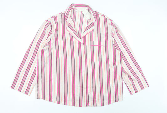 Marks and Spencer Womens Multicoloured Striped Pyjama Top Shirt Size 14