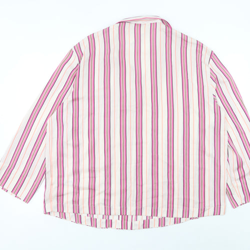 Marks and Spencer Womens Multicoloured Striped Pyjama Top Shirt Size 14