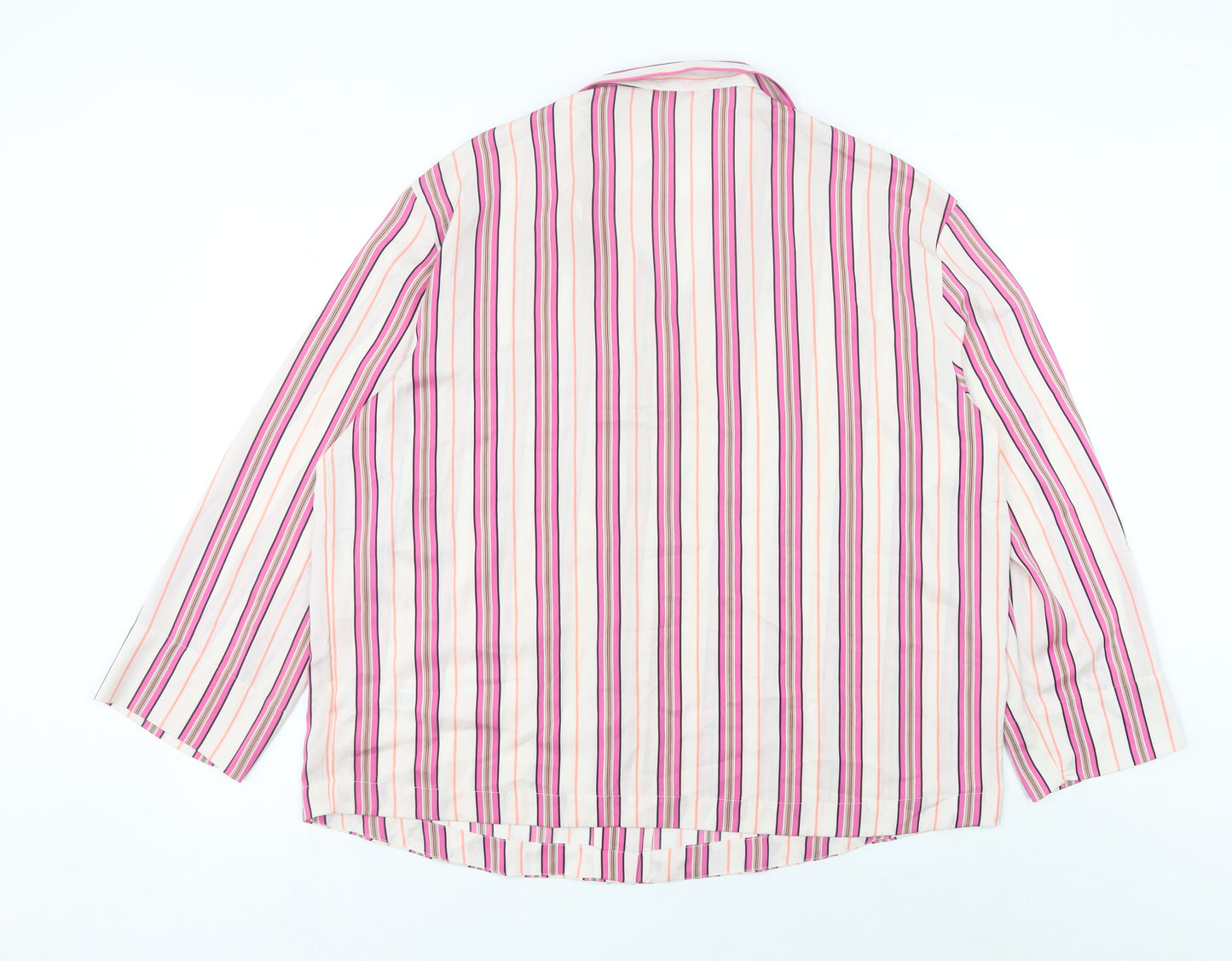 Marks and Spencer Womens Multicoloured Striped Pyjama Top Shirt Size 14