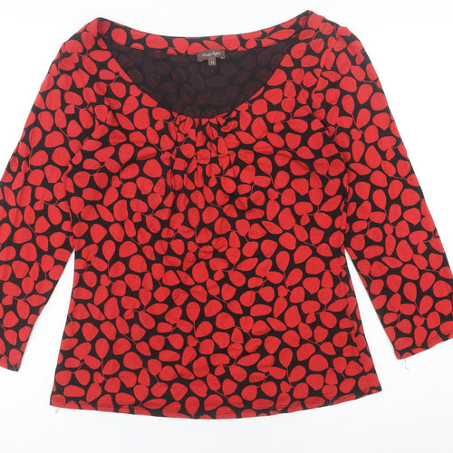 Phase Eight Women’s Red Geometric Jersey Blouse Size 14