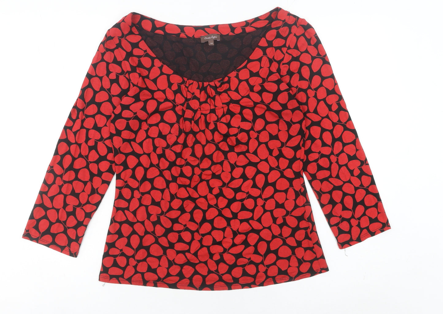Phase Eight Women’s Red Geometric Jersey Blouse Size 14