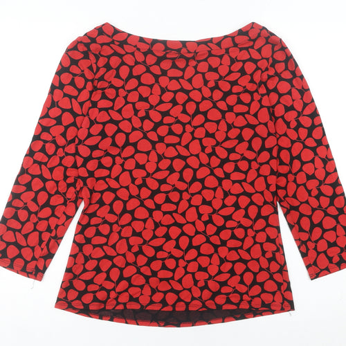 Phase Eight Women’s Red Geometric Jersey Blouse Size 14