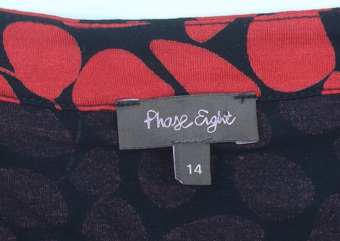 Phase Eight Women’s Red Geometric Jersey Blouse Size 14
