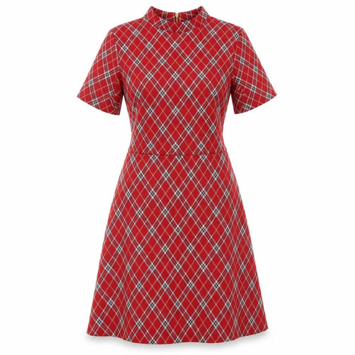 Next Women’s Red Plaid A-Line Short Dress Size 10