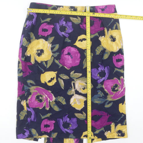 Laura Ashley Women’s Multicoloured Floral Pencil Skirt UK 12 Knee Length