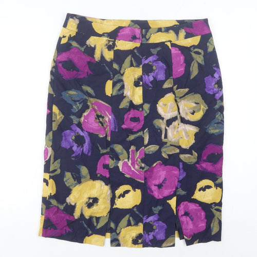 Laura Ashley Women’s Multicoloured Floral Pencil Skirt UK 12 Knee Length