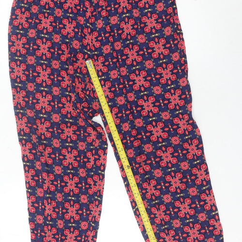 New Look Women’s Multicoloured Floral Harem Trousers Size 10 Viscose