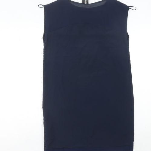 Mango Women’s Navy Blue Sheath Dress Size 8 Sleeveless Workwear