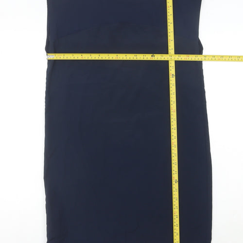 Mango Women’s Navy Blue Sheath Dress Size 8 Sleeveless Workwear