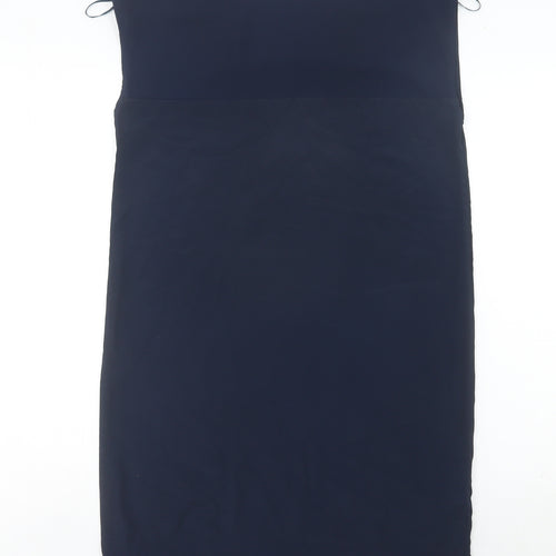 Mango Women’s Navy Blue Sheath Dress Size 8 Sleeveless Workwear