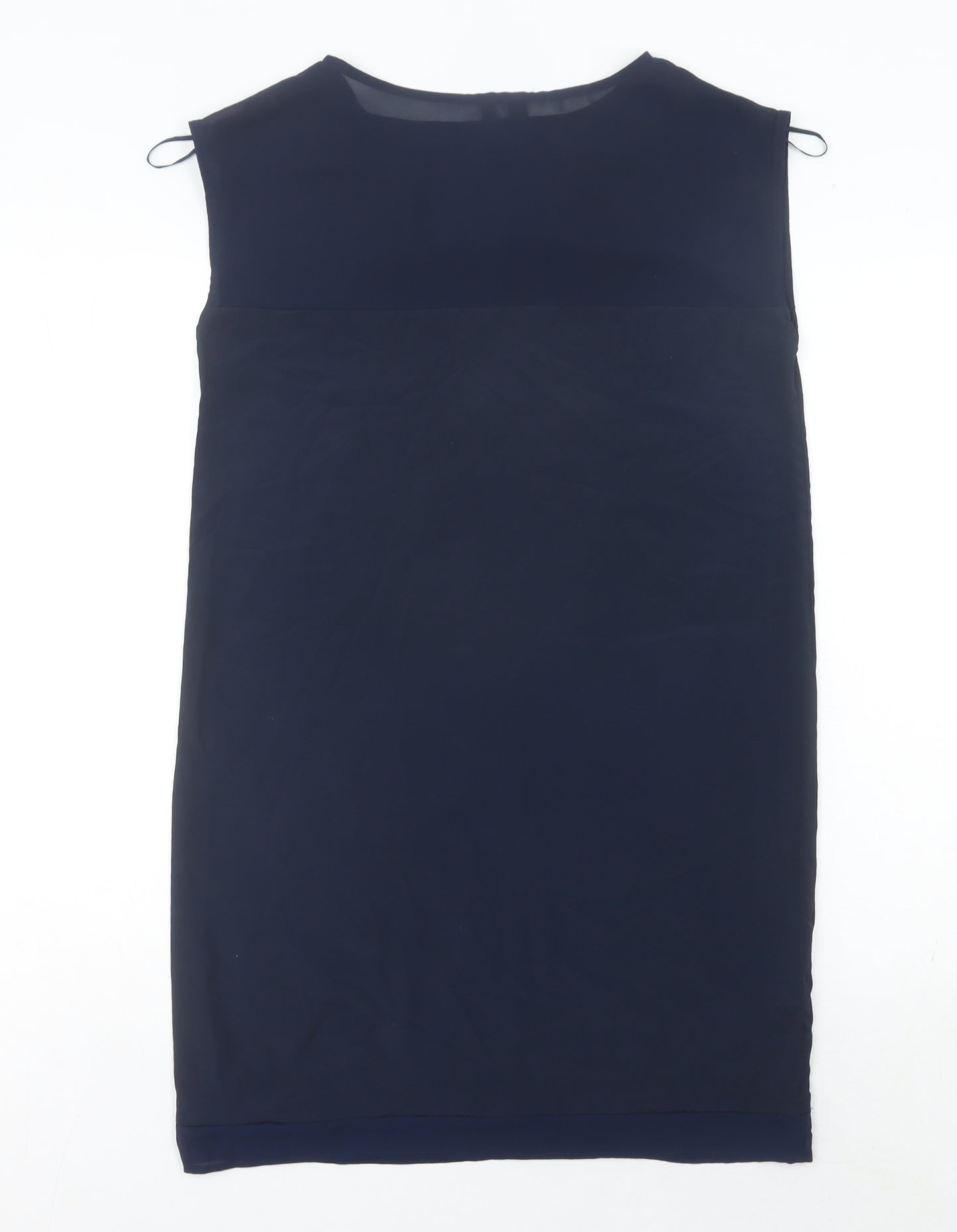 Mango Women’s Navy Blue Sheath Dress Size 8 Sleeveless Workwear