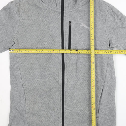 Puma Men’s Grey Full Zip Hoodie L Jersey Athletic Fit