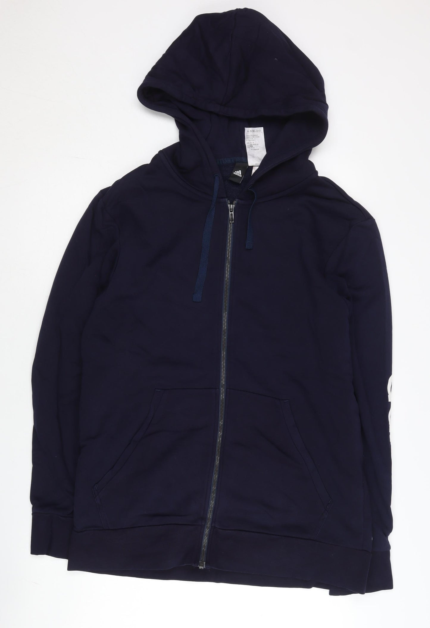 Adidas Men’s Blue Full Zip Hoodie L Logo Sports Fleece