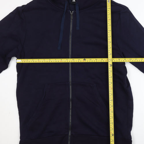 Adidas Men’s Blue Full Zip Hoodie L Logo Sports Fleece