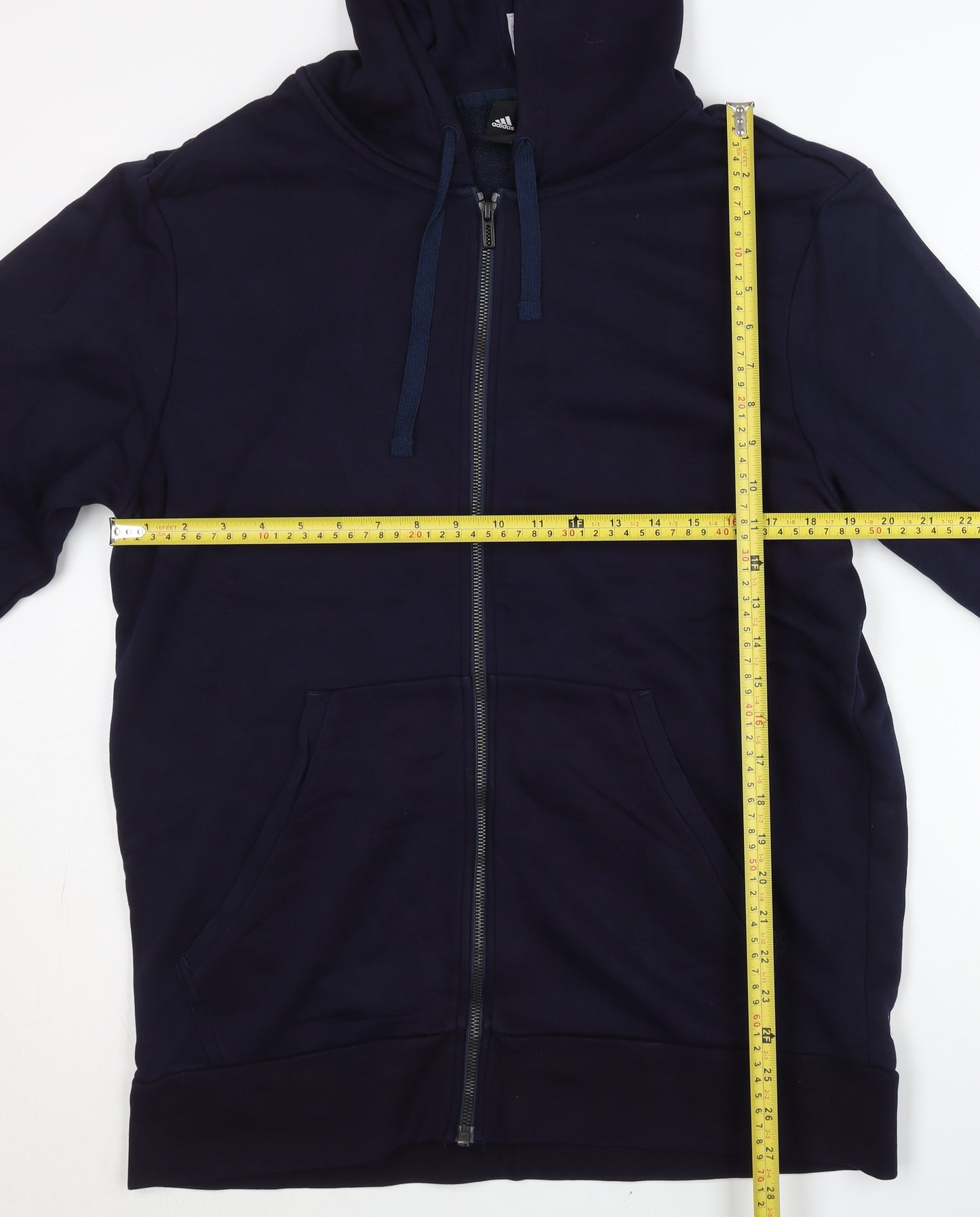 Adidas Men’s Blue Full Zip Hoodie L Logo Sports Fleece