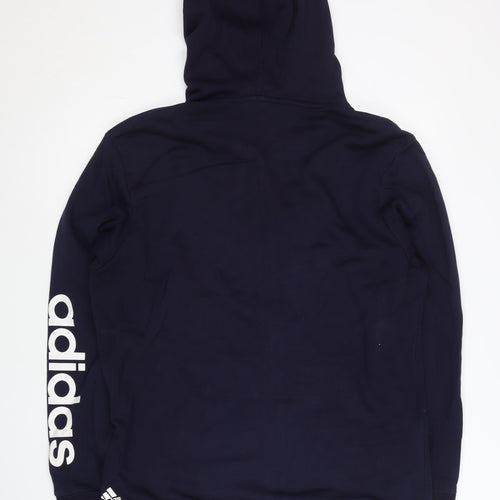 Adidas Men’s Blue Full Zip Hoodie L Logo Sports Fleece