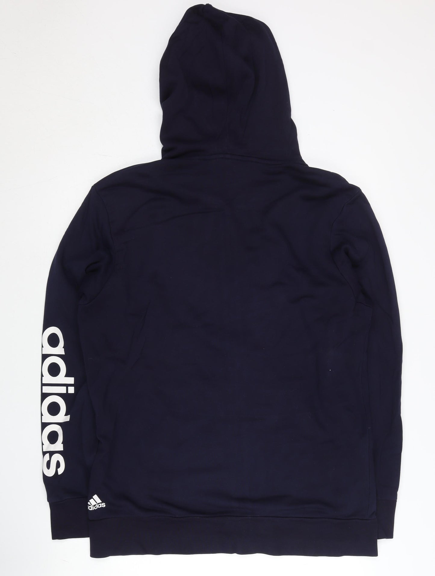 Adidas Men’s Blue Full Zip Hoodie L Logo Sports Fleece