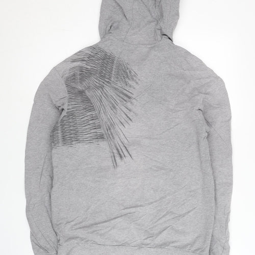Adidas Men's Grey Full Zip Hoodie M Logo Sportswear