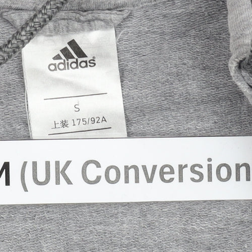Adidas Men's Grey Full Zip Hoodie M Logo Sportswear