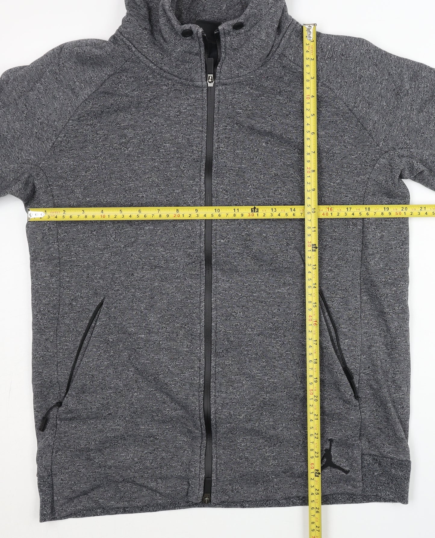 Nike Jordan Mens Grey Full Zip Hoodie L Sports Basketball