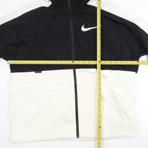 Nike Men’s Black/White XL Windbreaker Jacket Hooded Colourblock
