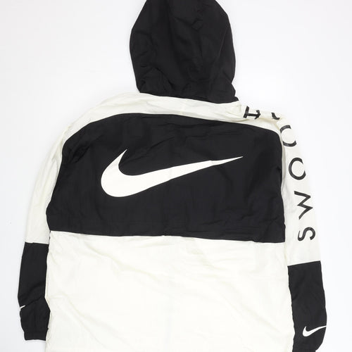 Nike Men’s Black/White XL Windbreaker Jacket Hooded Colourblock