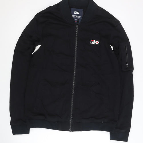 FILA Men’s Black S Basic Full Zip Logo Activewear Jacket