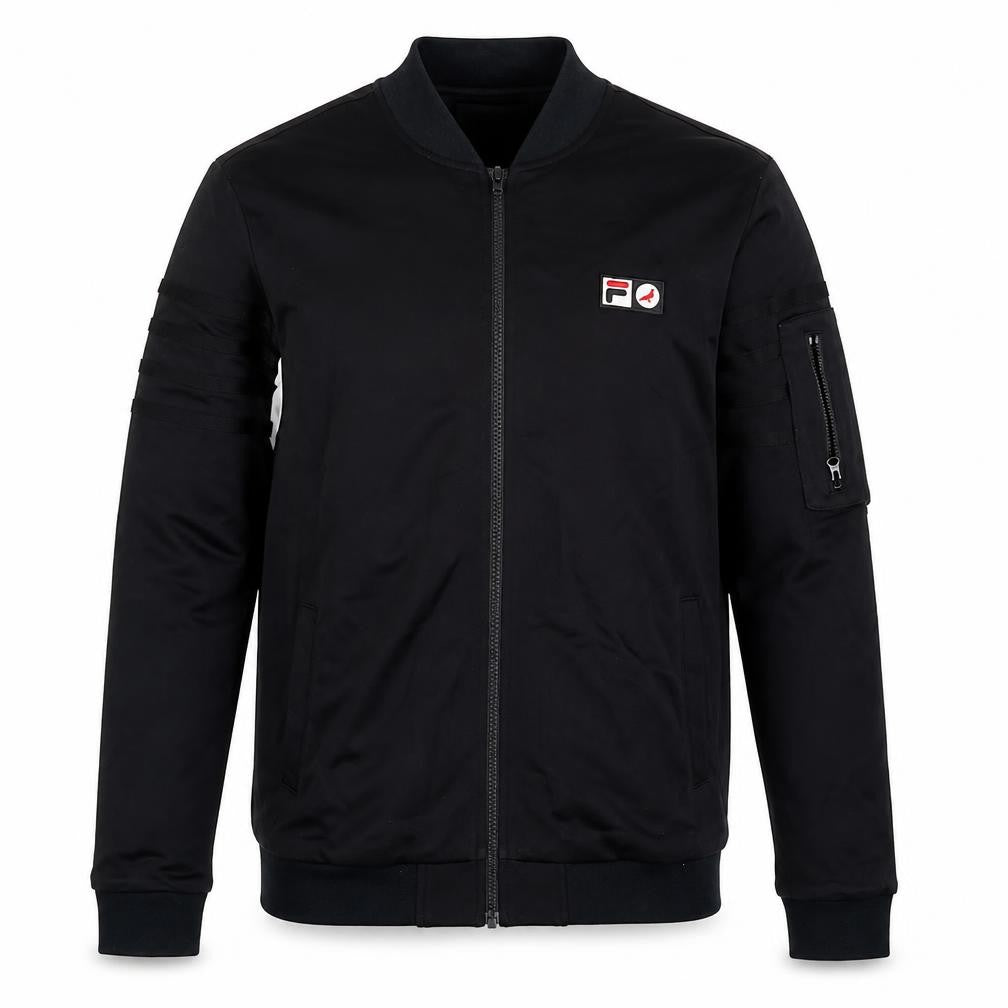 Front view of Fila Men’s Black S Basic Full Zip Logo Activewear Jacket