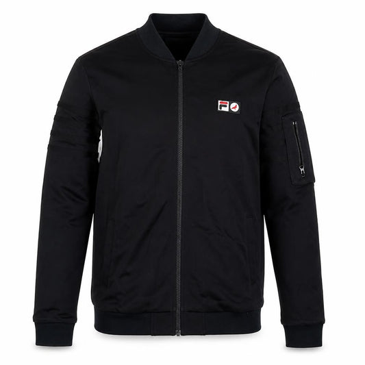 Front view of Fila Men’s Black S Basic Full Zip Logo Activewear Jacket